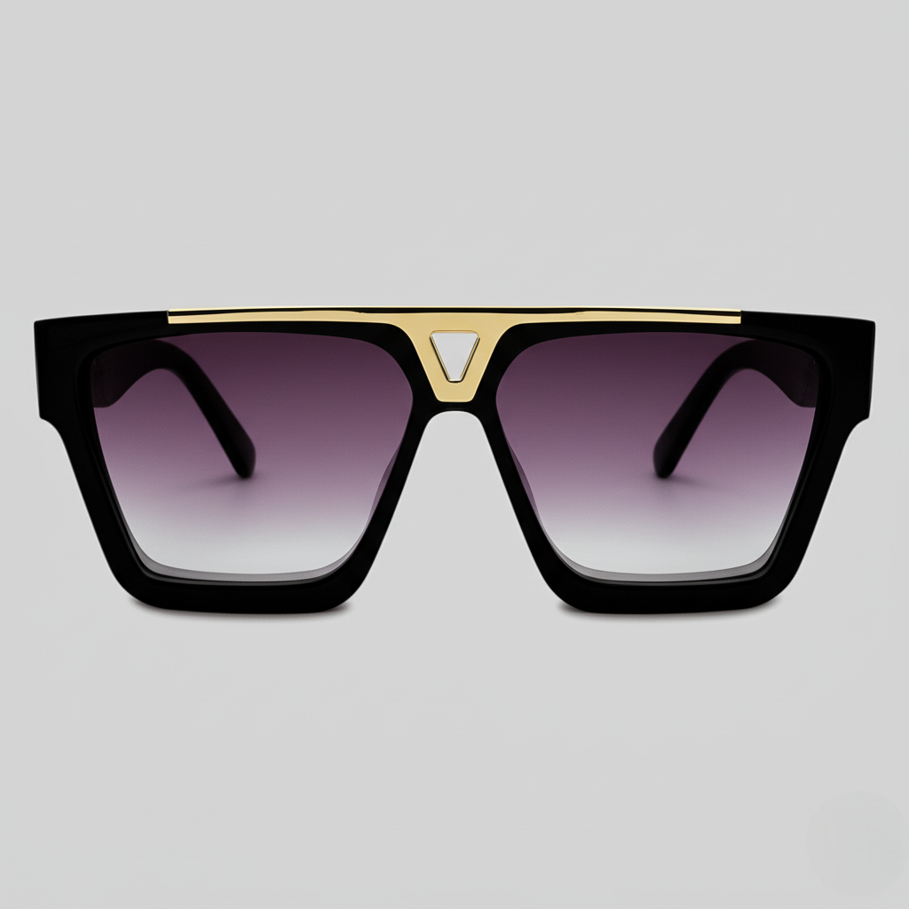 "Sleek Gradient Aviator Sunglasses with Gold-Tone Detail"