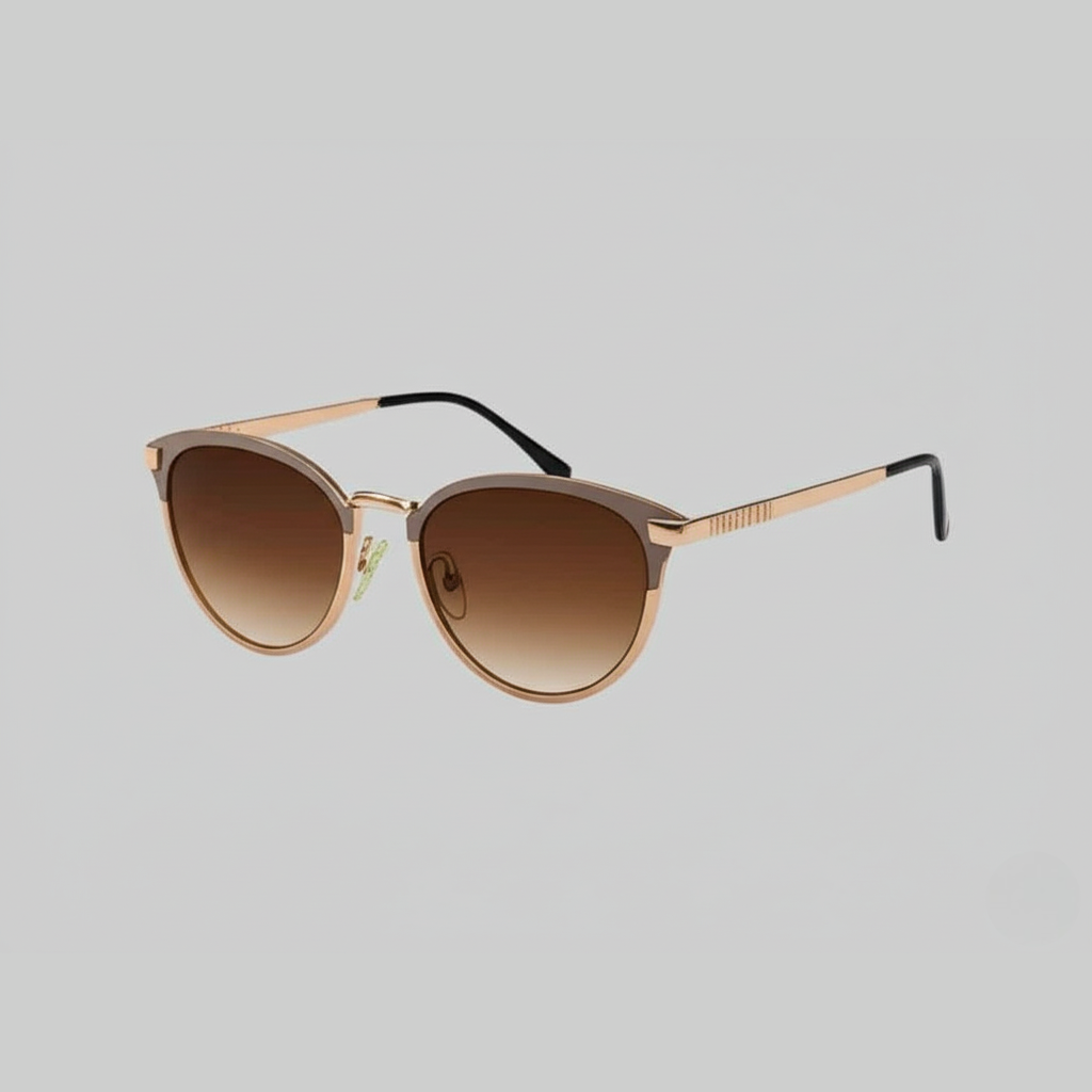 "Chic Gradient Luxe Sunglasses - Rose Gold & Brown"