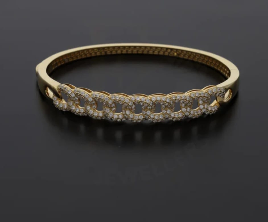 Radiant Chain-Link Stone Bracelet