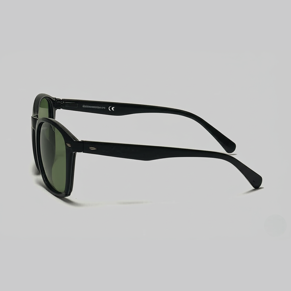 "Classic Matte Black Rectangular Sunglasses"