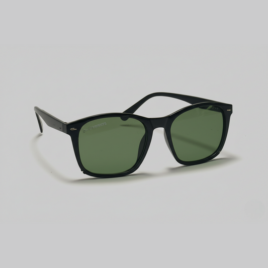 "Classic Matte Black Rectangular Sunglasses"