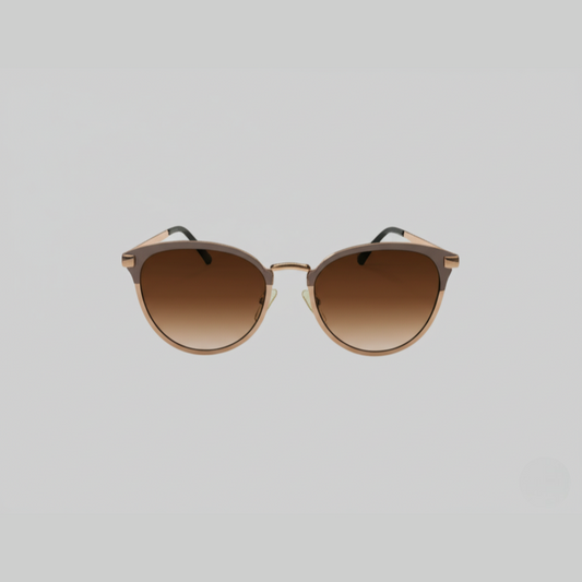 "Chic Gradient Luxe Sunglasses - Rose Gold & Brown"