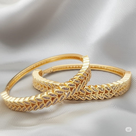 Beautiful Dubai Handmade Leaf Design Bangles Bracelet