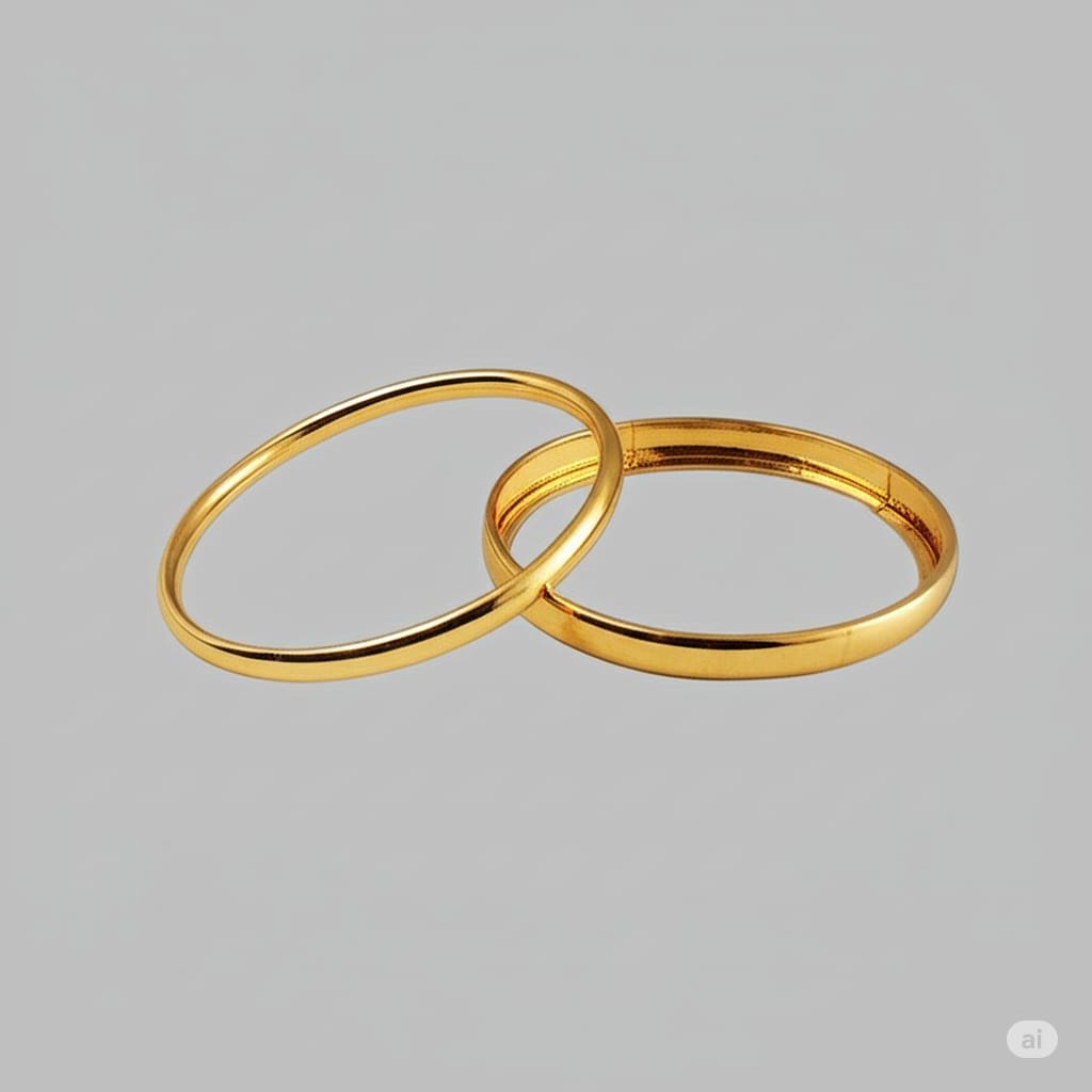 Lustrous Golden Stainless Steel Bangles for Girls